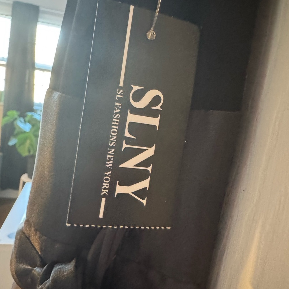 SLNY Black Bodice with Metallic Gray Ombre Maxi Gown - Picture 6 of 6